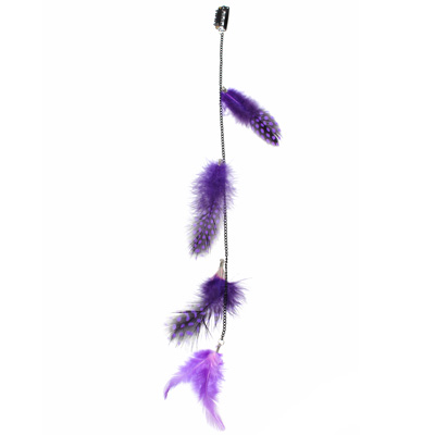 Zac's Alter Ego - Aprox. 37.5cm Polka Dot Feather & Chain Haarverlängerung - Lila
